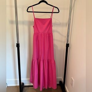 WAYF Pink Bow Midi Dress